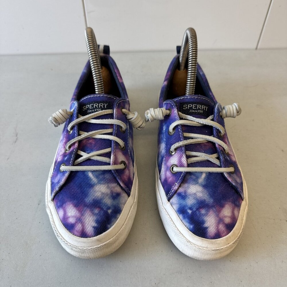 Womens‎ Sperry Top Sider Canvas Boat Sneakers slip on Size 6.5 Tie Dye Cosmic